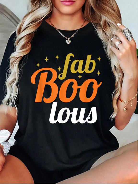 100% Cotton Unisex T Shirt Fab Boo Lous T-Shirt - Funny Halloween Ghost Tee