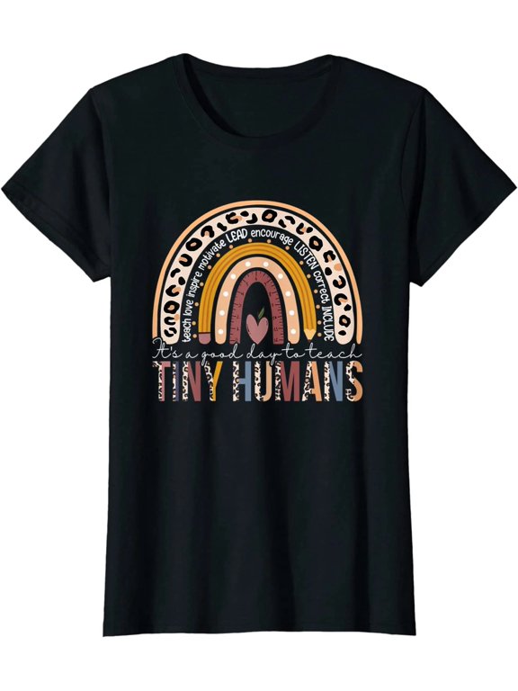100% Cotton Unisex Teacher Shirt, Funny Teaching Graphic Tee for Men Women, Tiny Humans Teacher Appreciation T Shirt, Classroom Gift, Casual Short Sleeve Apparel