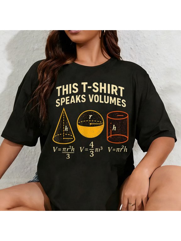 100% Cotton Unisex This Speaks Volumes Funny Maths Science Geeky Pun T-Shirt