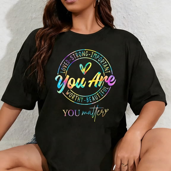 100% Cotton Unisex Tie Dye You Matter Kindness Mental Health Awareness Warrior T-Shirt