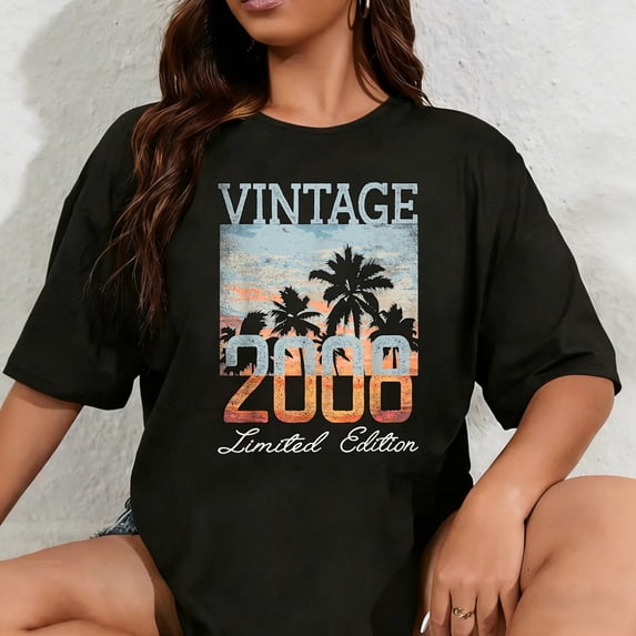 100% Cotton Unisex Vintage 2008 Limited Edition 18th Birthday 18 Year Old Gifts T-Shirt