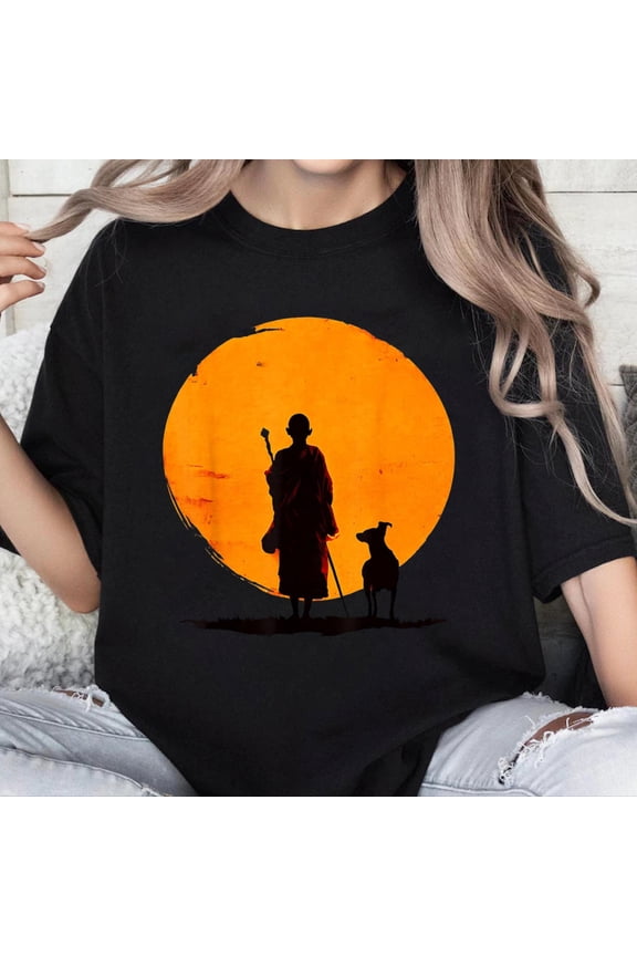 100% Cotton Unisex Walk for Peace Monks with Aloka Dog T-Shirt