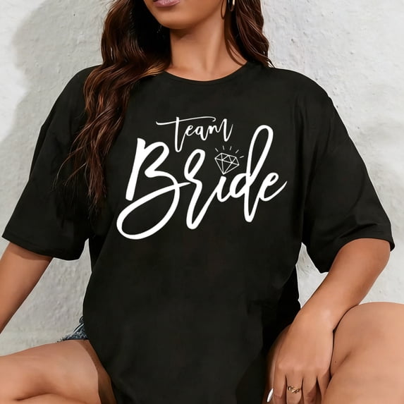 100% Cotton Unisex Womens Bride Shirt Team Bride Bridesmaid Tshirt Bachelorette Party Tee Top