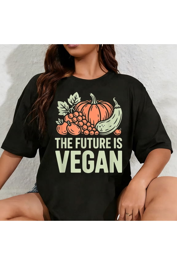 100% Cotton Vegetarians The future is vegan T-Shirt