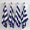 thumbnail image 1 of 100% Cotton Cabana Striped Beach & Pool Towels (4 Pack - 30" x 60", Navy), 1 of 6