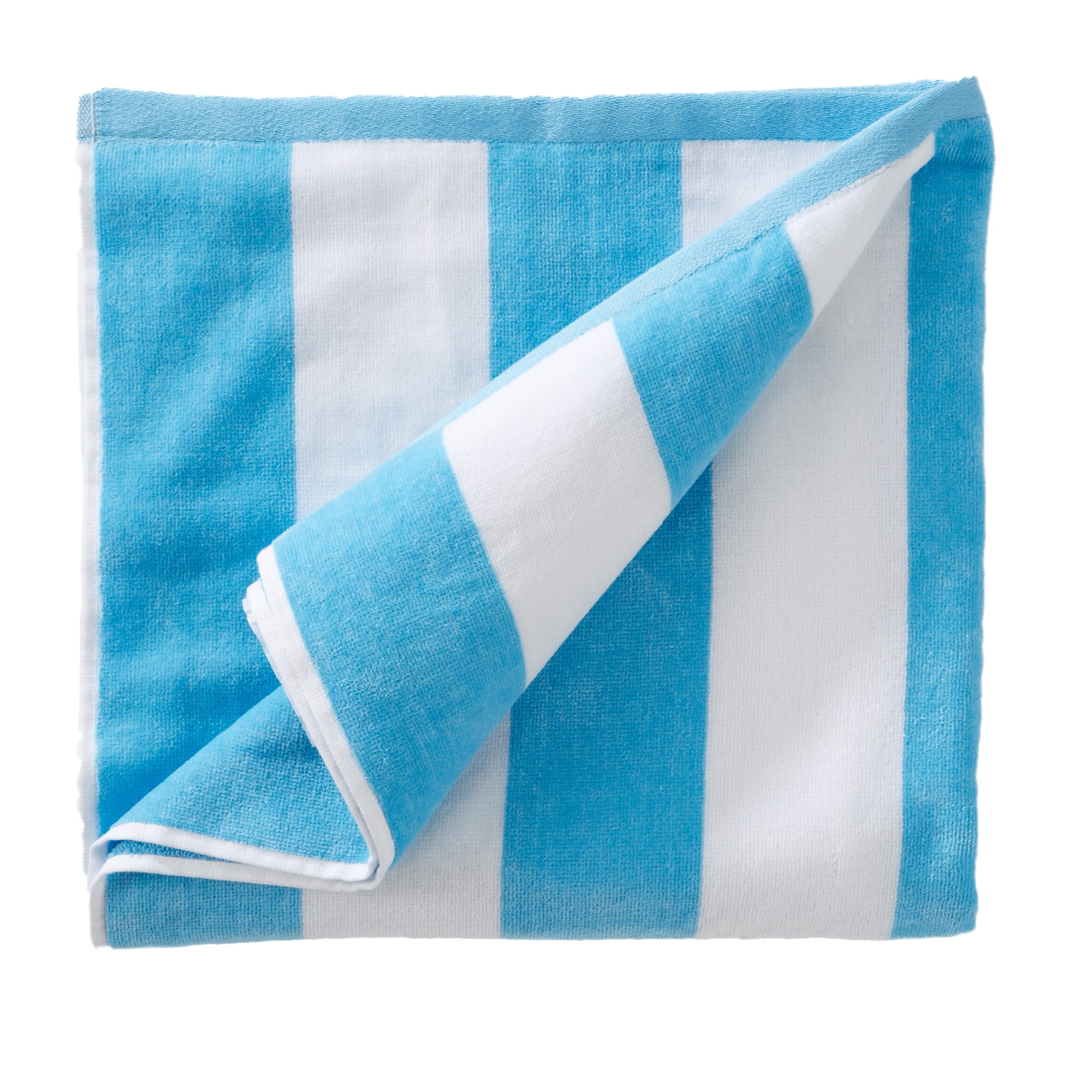 100% Cotton Cabana Striped Oversized Beach & Pool Towels (35" x 70", Air Blue)
