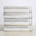 thumbnail image 1 of 100% Cotton Cabana Stripe Oversized 4 Pack Beach & Pool Towel (4 Pack- 35" x 70", Pale Grey), 1 of 6