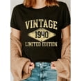 thumbnail image 1 of 100% Cotton Vintage 1940 Limited Edition Year Of Birth Birthday T-Shirt, 1 of 4