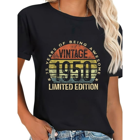 100% Cotton Vintage 1950 Limited Edition 75-Year-Old Gifts 75th Birthday T-Shirt