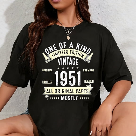 100% Cotton Vintage 1951 Tee 75 Year Old Men Women 75th Birthday Gifts T-Shirt