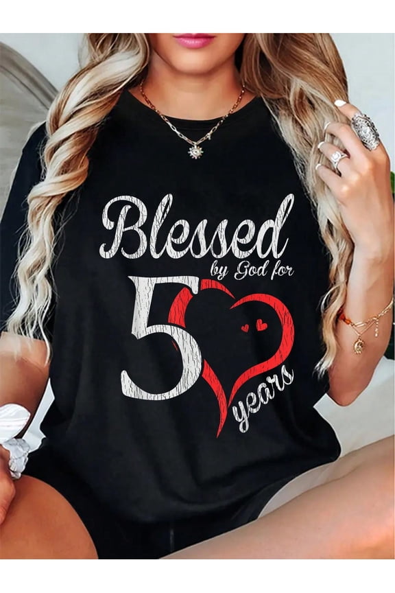 100% Cotton Vintage 50th Birthday By God For 50 Years Birthday T-Shirt
