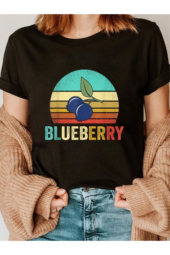 100% Cotton Vintage Blueberry Shirt Sunset T-Shirt
