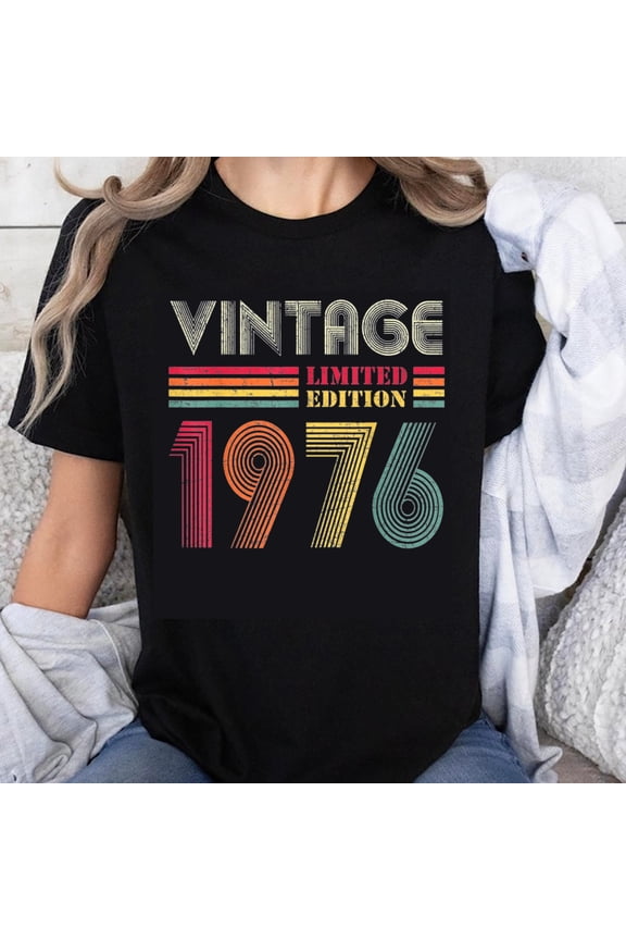 100% Cotton Vintage Limited Edition 1976 Retro Birthday Gift For Men Women T-Shirt