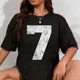 thumbnail image 1 of 100% Cotton Vintage Lucky Number 7 Birthday Sports Player Team Athlete T-Shirt, 1 of 5