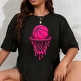 thumbnail image 1 of 100% Cotton Vintage Pink Basketball Drip Toddler For Women Girl T-Shirt, 1 of 5