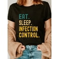 thumbnail image 1 of 100% Cotton Vintage Retro Sunset Eat Sleep Infection Control T-Shirt, 1 of 4