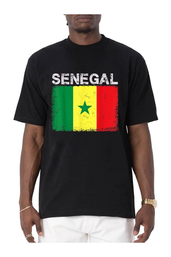 100% Cotton Vintage Senegal Flag Senegalese Pride Clothing Sports Jersey T-Shirt