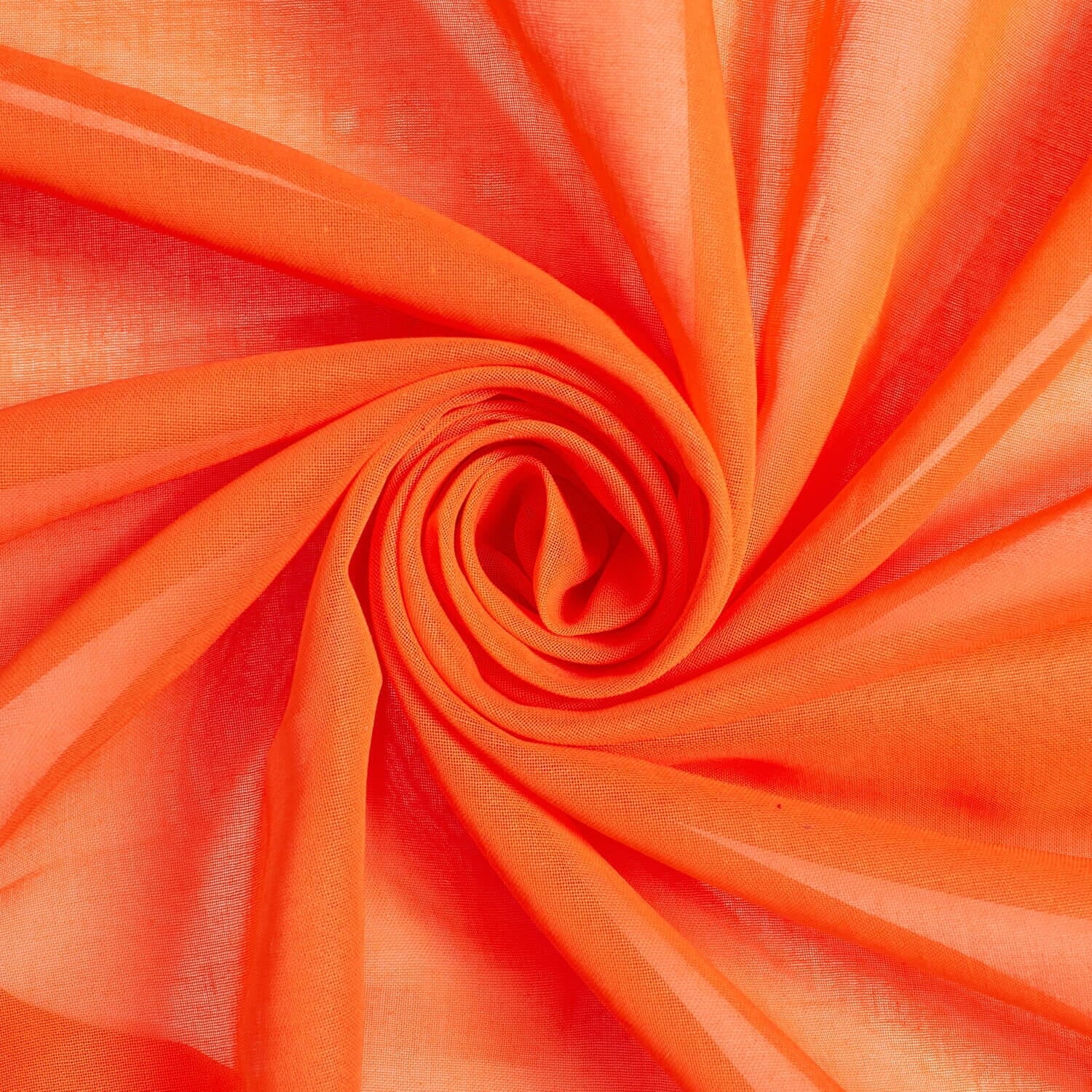 FWD Cotton Voile Lightweight Hypoallergenic Natural Sheer 58" Machine Washable Fabric By The Yard For Sewing, Crafts, Quilting, & Decor (Orange, 1 Yard)