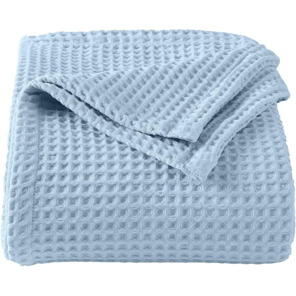 100% Cotton Waffle Weave Bed Blanket | Soft, Breathable, and Lightweight Blanket for All-Season | Perfect for Layering | Brielle Collection (King, Burnt Orange) : Home & Kitchen