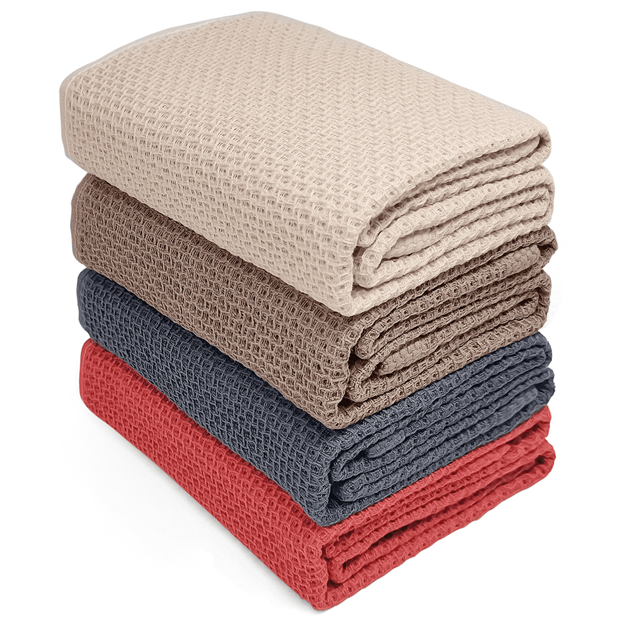 100 Cotton Waffle Weave Kitchen Dish Cloths, Ultra Soft Absorbent Quick Drying Dish Towels