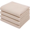 thumbnail image 1 of 100% Cotton Waffle Weave Kitchen Dish Towels, Ultra Soft Absorbent Quick Drying Cleaning Towel, 13 x 28 Inches, 4-Pack, Beige, 1 of 14
