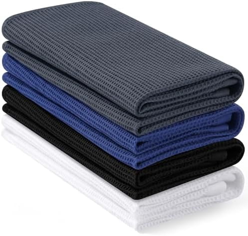 100% Cotton Waffle Weave Kitchen Towels - 4 Pack Soft and Absorbent Dish Towels - 16 x 26 Inches Quick Dry Hand Towels - Multiple Colour