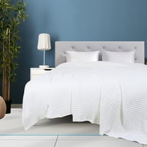 100% Cotton Waffle Woven Soft Knit Throw Blanket for Bed Couch Sofa White Throw(47" x 70")