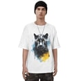 thumbnail image 1 of 100% Cotton Watercolor Black Panther Head Graphic Short Sleeve T-Shirt – Comfortable and Breathable for Ultimate Style, 1 of 6