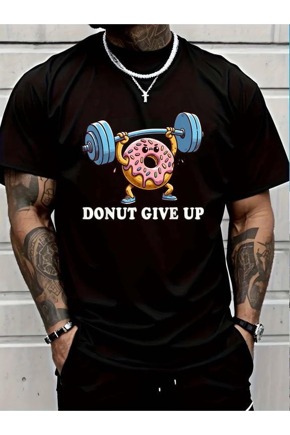 100% Cotton Weightlifting - Funny Fitness Workout Gym Donut Lover T-Shirt Graphic T-shirts for men and women