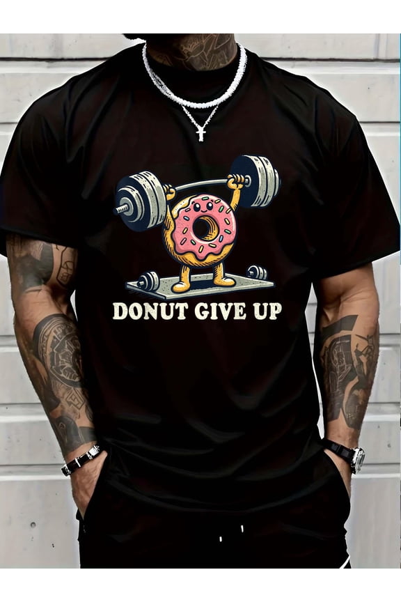 100% Cotton Weightlifting - Funny Fitness Workout Gym Donut Lover T-Shirt Graphic T-shirts for men and women