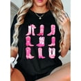 thumbnail image 1 of 100% Cotton Western Country Rodeo Pink Cowboy Cowgirl Boots T-Shirt, 1 of 4