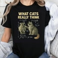 thumbnail image 1 of 100% Cotton What Cats Really Think Physics Cat Science Humor T-Shirt Funny Animal Lover Gift for Cat Enthusiasts, 1 of 5