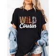 thumbnail image 1 of 100% Cotton Wild Cousin Zoo Born Two Be Wild B-Day Jungle Animal T-Shirt Summer Tees Women, 1 of 6