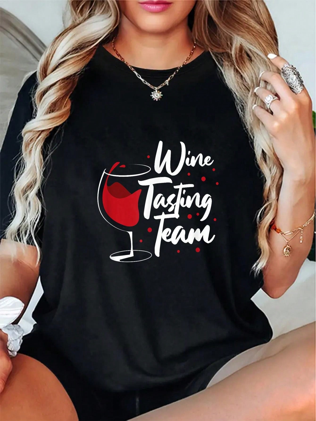 100% Cotton Wine Tasting Team Funny Wine Drinker Drinking T-Shirt