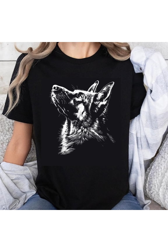 100% Cotton Wolf Howling Animal Graphic Design Unisex Casual Wear T-Shirt