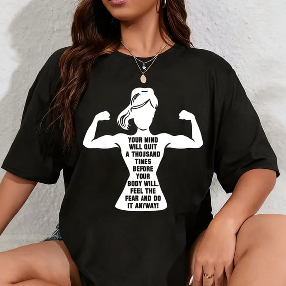 100% Cotton Women Gym Motivation Workout Motivational Fitness Lover Gift T-Shirt Small