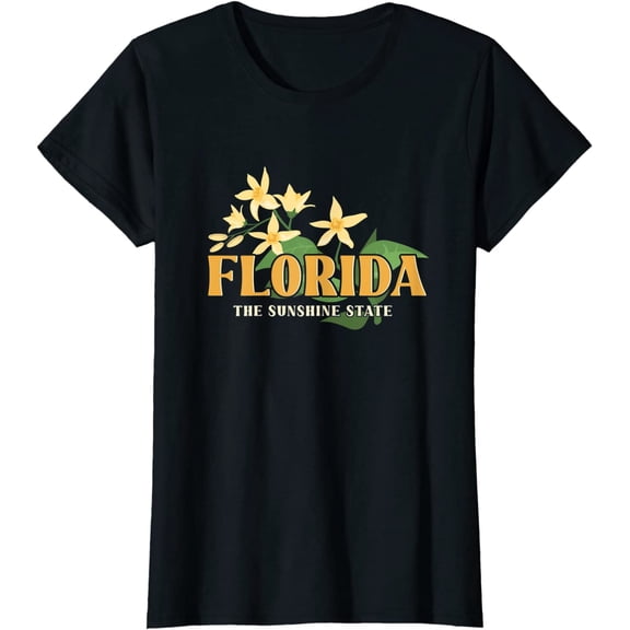 100% Cotton Women Tops Florida FL Sunshine State Short Sleeve Casual T-Shirt Golf Gift T-Shirt For Men and Women