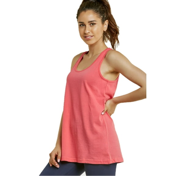 100% Cotton Women's Loose Fit Jersey Tank Top, Heather Pink S, 1 Count, 1 Pack