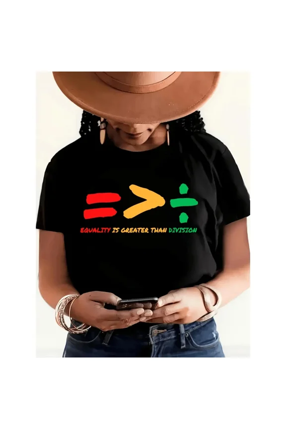 100% Cotton Womens Black History Month Graphic T Shirt Casual Short Sleeve Crew Neck Top Soft Polyester Blend Spring Summer Essential Statement Tee SpringStatement Golf Gift T-Shirt For Men and Women