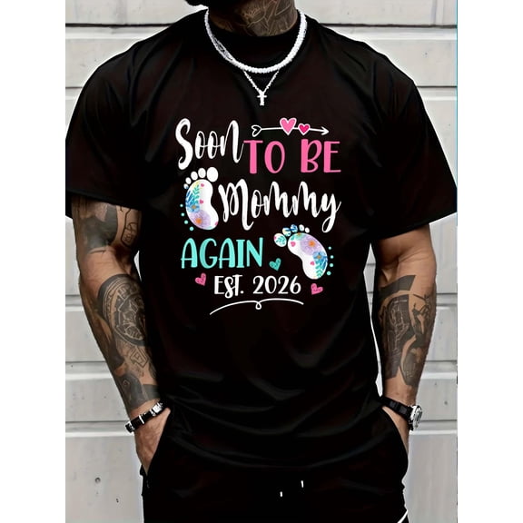 100% Cotton Womens Soon to be Mommy Again 2026 Mother's Day T-Shirt Graphic T-shirts for men and women