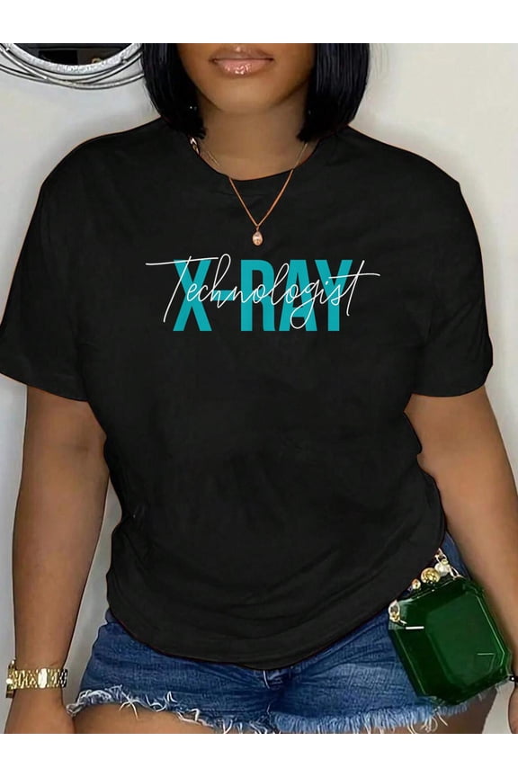 100% Cotton X-Ray Tech Radiology Technologist Radiologic Tech T-Shirt Women's Men's Graphic Tee Casual Tops