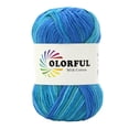 thumbnail image 1 of 100% Cotton YarnforCrocheting, Variegated YarnforCrocheting, 5-Ply 1 Pc, Cotton Knitting Yarn, Ombre Gradient, Blue Colorway, Handmade Apparel, Craft Projects, 1 of 3