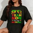 thumbnail image 1 of 100% Cotton Yeah Mon Jamaican Jamaica Birthday Party Girls Women Men T-Shirt, 1 of 5