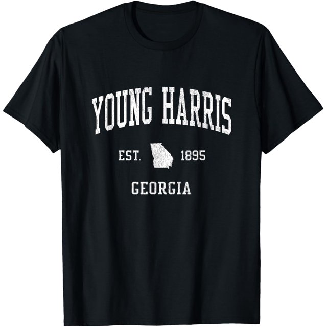 100 Cotton Young Harris GA Vintage Athletic Sports JS01 TShirt