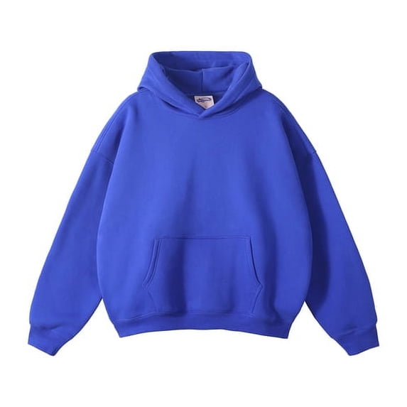 100% Cotton Zip Up Hoodies Solid Color Plush Oversized Hooded Sweater for Men and Women's Autumn and Winter Baggy Sports Outwear