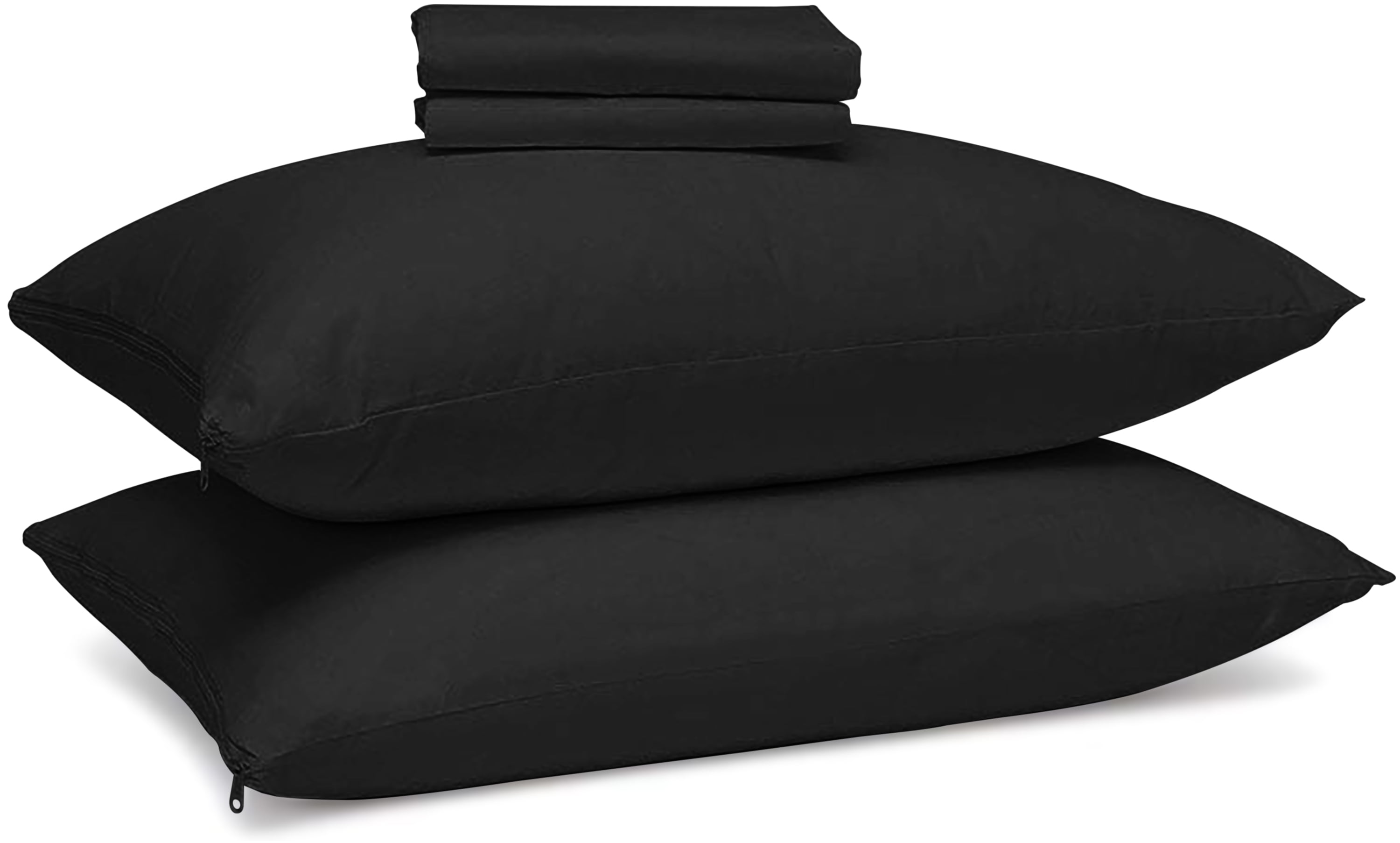 Black Cotton Hypoallergenic Body Pillow Protector with Zipper