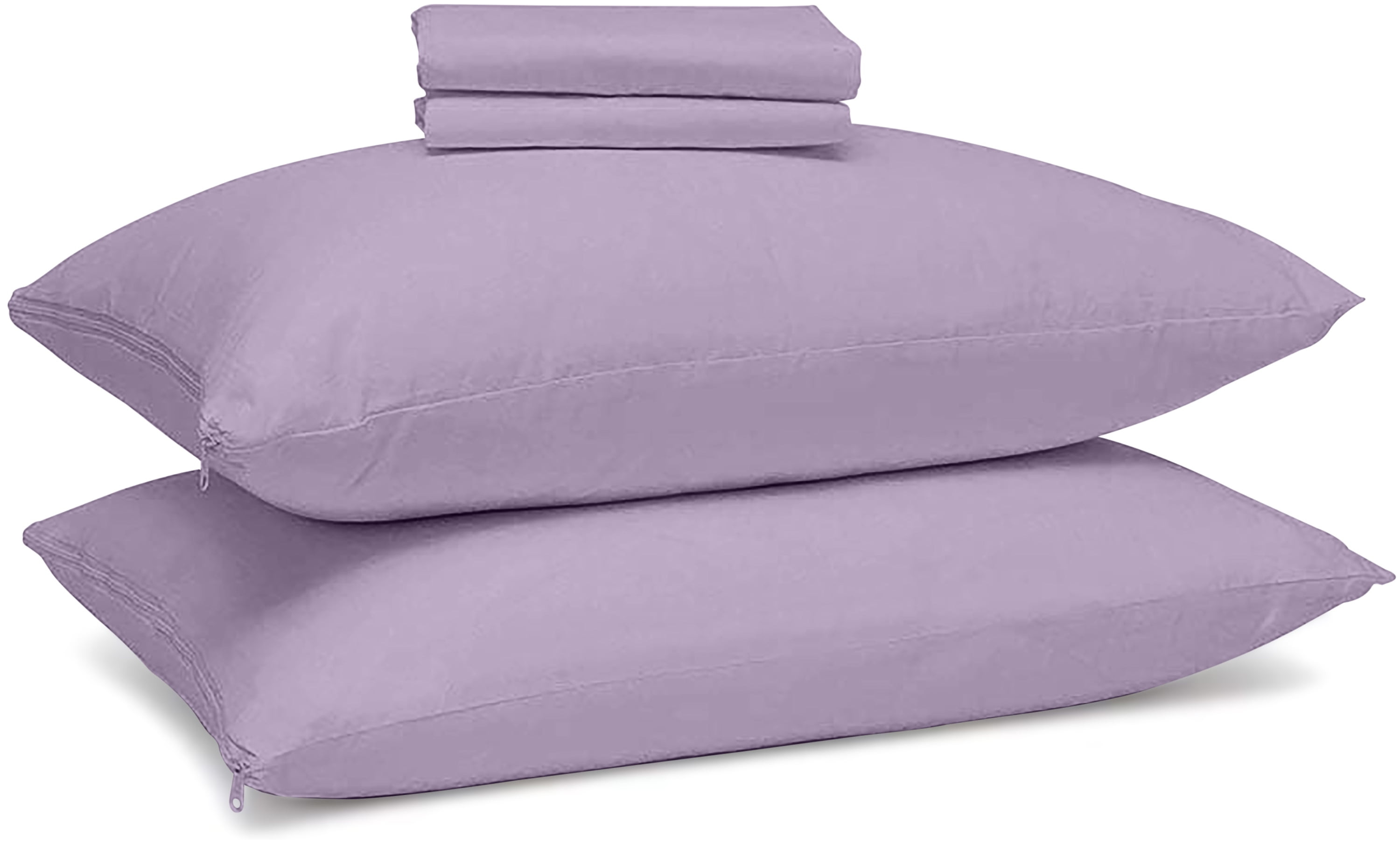 Lavender Cotton Hypoallergenic Standard Pillow Protector with Zipper - 2 Pack