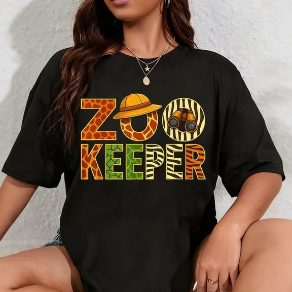 100% Cotton Zookeeper Animals Safari Zoo Keeper Costume Adult Men Women T-Shirt