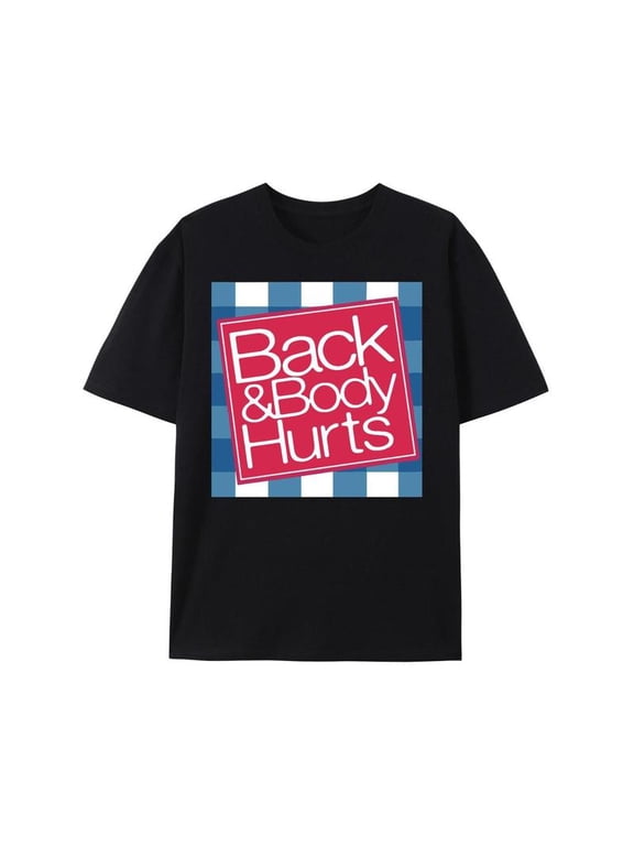 100% Cotton elaxed Fit Graphic T Shirt for Men - Casual Short Sleeve Tee with Funny 'Back And Body Hurts' Print for Summer, Spring Golf Gift T-Shirt For Men and Women