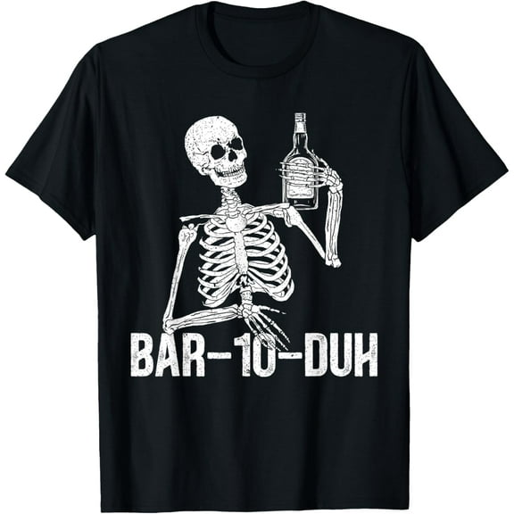 100% Cotton for Both Men and WomenBar-10-Duh Funny Bartender Skeleton Mixologist Bartending T-Shirt